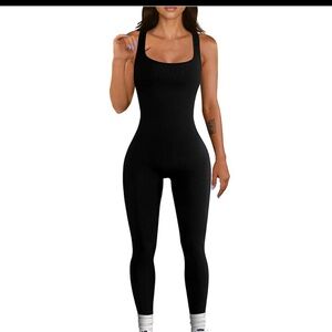 Viral TikTok Ribbed Sleeveless Jumpsuit in Black